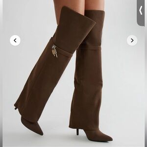 Fashion Nova Chic Brown Over-the-Knee Boots